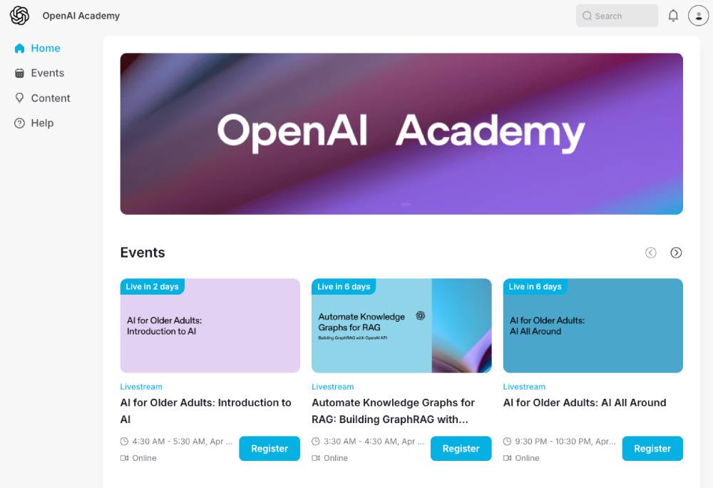 OpenAI Academy banner